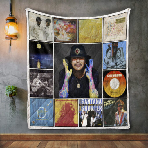 Carlos Santana Album Covers Quilt Blanket