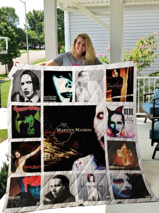 Marilyn Manson Albums Quilt Blanket 01