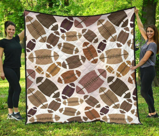 American Football Ball Pattern DHCDHC DT1910 Quilt Blanket - Haillierowe