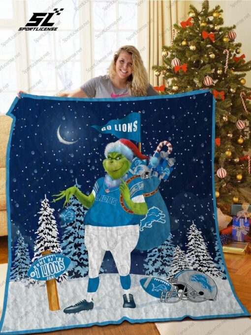 Bl Dl Grinch Santa Quilt Blanket - Haillierowe