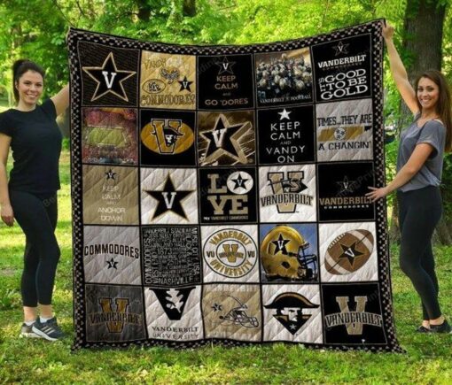 Vanderbilt Football Quilt Blanket Great Customized Gifts For Birthday Christmas Thanksgiving Perfect Gifts For American Football Lover - Haillierowe