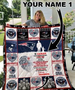 New England Patriots Personalized Name Quilt Blanket - Haillierowe