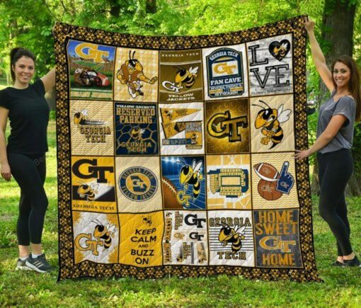 Ncaa Georgia Tech Yellow Jackets Quilt Blanket TR90 - Haillierowe