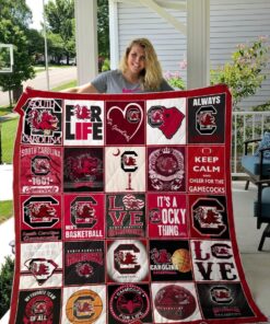 South Carolina Gamecocks Keep Calm And Cheer For The Gamecocks Quilt Blanket Great Customized Blanket Gifts For Birthday Christmas Thanksgiving - Haillierowe