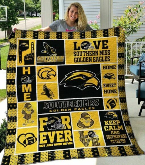 Ncaa Southern Miss Golden Eagles Quilt Blanket #1262 - Haillierowe