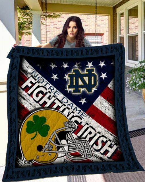 Ncaa Notre Dame Fighting Irish 3D Customized Personalized Quilt Blanket TR213 - Haillierowe