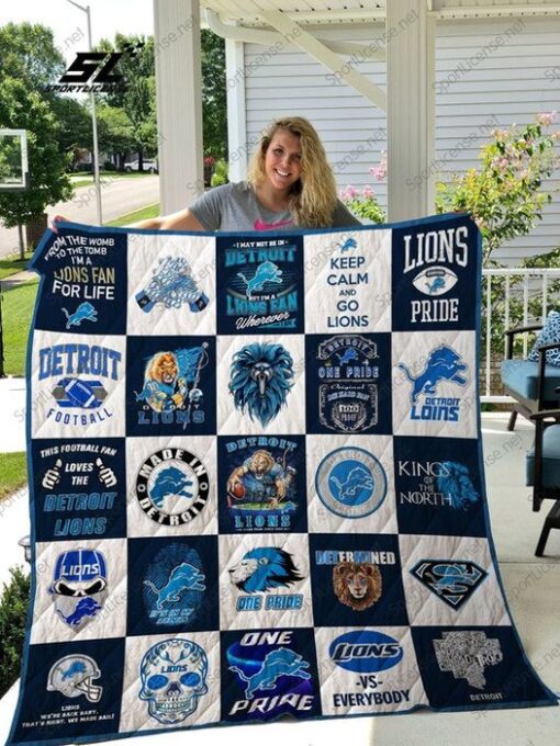 Detroit Lions Love Quilt Blanket G95