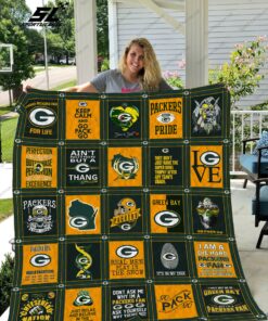 Buy Green Bay Packers Quilt Blanket & Quilt Bedding Set Ver 07