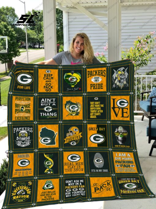 Buy Green Bay Packers Quilt Blanket & Quilt Bedding Set Ver 07