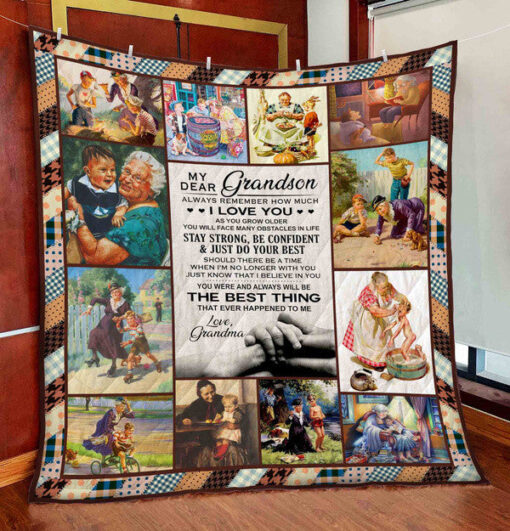 Buy Grandma To Grandson  Quilt Blanket & Quilt Bedding Set