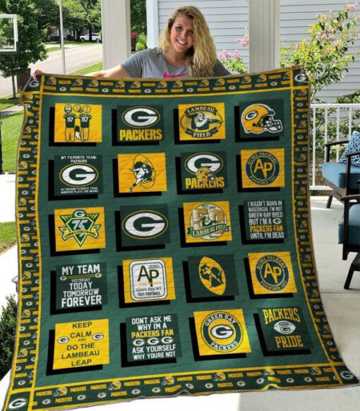 Buy Green Bay Packers Quilt Blanket & Quilt Bedding Set 04