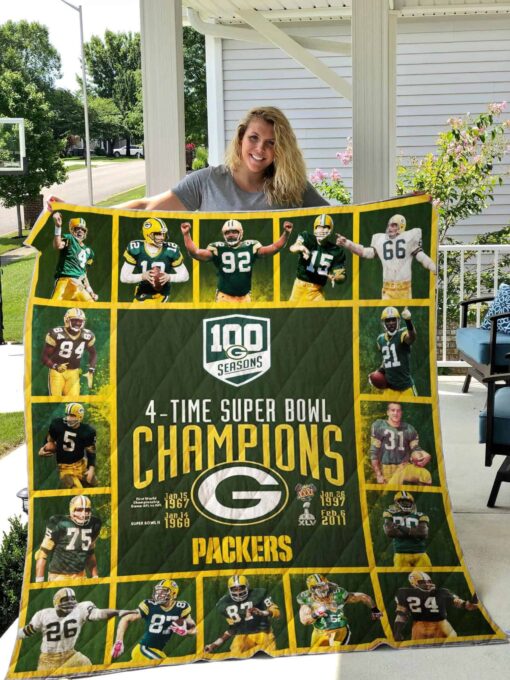 Buy Green Bay Packers Quilt Blanket & Quilt Bedding Set - Meteew