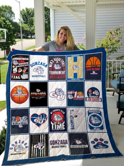 Buy Gonzaga Basketball Quilt Blanket & Quilt Bedding Set Great Customized Gifts For Birthday Christmas Thanksgiving Perfect Gifts For Basketball Lover