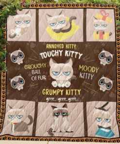 Buy Grumpy Cat Annoyed Kitty Touchy Kitty Quilt Blanket & Quilt Bedding Set Great Customized Gifts For Birthday Christmas Thanksgiving Perfect Gifts For Cat Lover