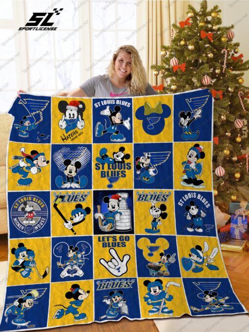 Buy H  St. Louis Blues +Mickey Quilt Blanket & Quilt Bedding Set