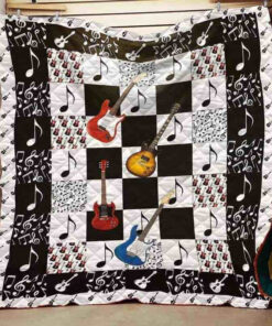 Buy Guitarist Guitar Note Music Pattern Quilt Blanket & Quilt Bedding Set Great Customized Blanket Gifts For Birthday Christmas Thanksgiving