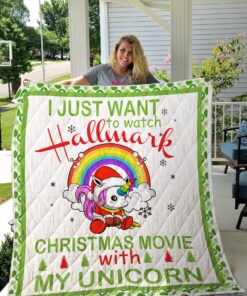 Buy Hallmark Christmas Movies With My Unicorn Quilt Blanket & Quilt Bedding Set Great Customized Gifts For Birthday Christmas Thanksgiving Perfect Gifts For Unicorn Lover