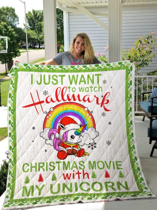 Buy Hallmark Christmas Movies With My Unicorn Quilt Blanket & Quilt Bedding Set Great Customized Gifts For Birthday Christmas Thanksgiving Perfect Gifts For Unicorn Lover