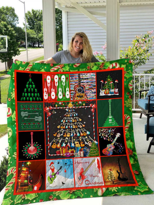 Buy Guitar Christmas Tree Quilt Blanket & Quilt Bedding Set Great Customized Blanket Gifts For Birthday Christmas Thanksgiving