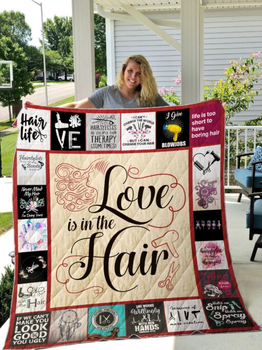 Buy Hair Stylist Love Is In The Hair Quilt Blanket & Quilt Bedding Set Great Customized Blanket Gifts For Birthday Christmas Thanksgiving