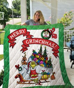 Buy Grinch Quilt Blanket & Quilt Bedding Set 05