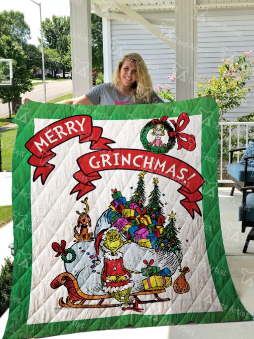 Buy Grinch Quilt Blanket & Quilt Bedding Set 05