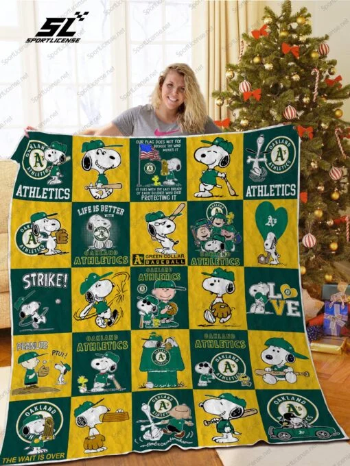 Buy H  Oakland Athletics+ Snoopy Quilt Blanket & Quilt Bedding Set Ver Sp