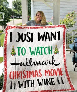 Buy Hallmark Christmas And Wine Lovers Quilt Blanket & Quilt Bedding Set