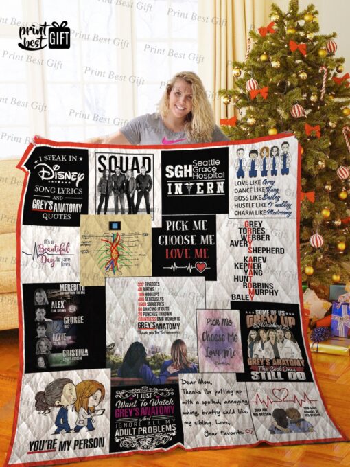 Buy Greys Anatomy Poster Quilt Blanket & Quilt Bedding Set Ver 2