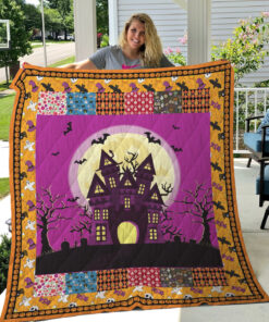 Buy Halloween Haunted Castle Quilt Blanket & Quilt Bedding Set Great Customized Gifts For Birthday Halloween Perfect Gifts For Halloween Lover