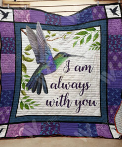 Buy Hummingbird Always With You Purple Quilt Blanket & Quilt Bedding Set Great Customized Gifts For Birthday Christmas Thanksgiving Perfect Gifts For Hummingbird Lover