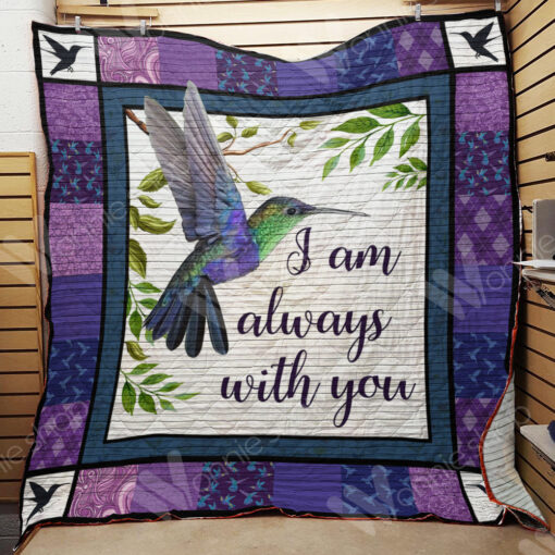 Buy Hummingbird Always With You Purple Quilt Blanket & Quilt Bedding Set Great Customized Gifts For Birthday Christmas Thanksgiving Perfect Gifts For Hummingbird Lover