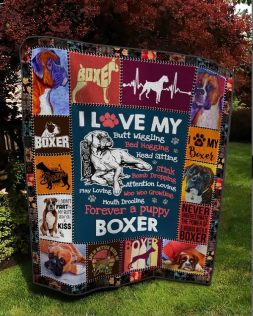 Buy I Love My Butt Wiggling Boxer Quilt Blanket & Quilt Bedding Set Great Customized Blanket Gifts For Birthday Christmas Thanksgiving