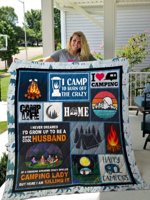 Buy I Love Camping Quilt Blanket & Quilt Bedding Set Great Customized Blanket Gifts For Birthday Christmas Thanksgiving