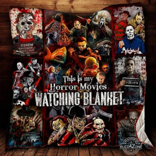 Buy Horror Movies Watching Quilt Blanket & Quilt Bedding Set All Season Plus Size Quilt Blanket & Quilt Bedding Set