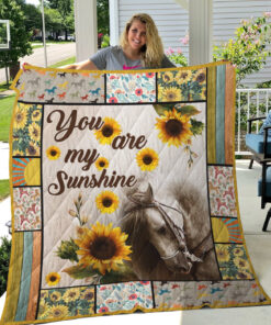 Buy Horse Sunflowers You Are My Sunshine Quilt Blanket & Quilt Bedding Set Great Customized Gifts For Birthday Christmas Thanksgiving Perfect Gifts For Sunflower Lover