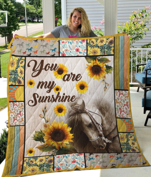 Buy Horse Sunflowers You Are My Sunshine Quilt Blanket & Quilt Bedding Set Great Customized Gifts For Birthday Christmas Thanksgiving Perfect Gifts For Sunflower Lover