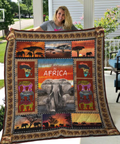 Buy I Left My Heart In Africa Elephant Quilt Blanket & Quilt Bedding Set Great Customized Gifts For Birthday Christmas Thanksgiving Perfect Gifts For African Culture Lover