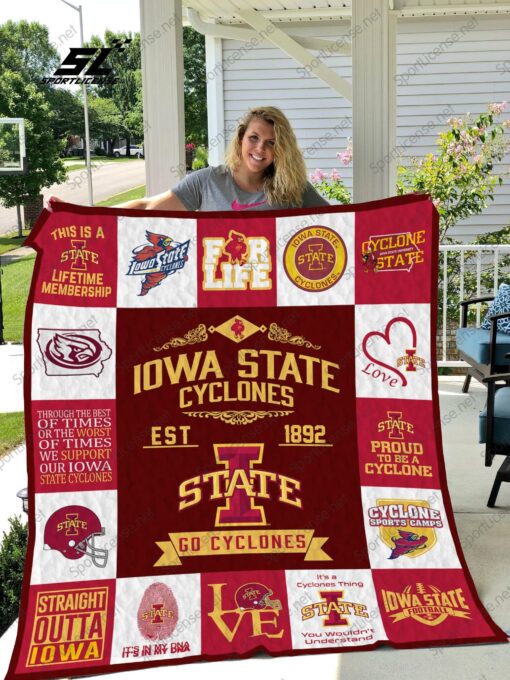 Buy Iowa State Cyclones Quilt Blanket & Quilt Bedding Set 01