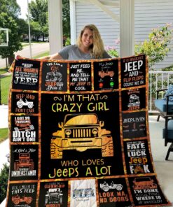 Buy I'M That Crazy Girl Who Loves Jeep A Lot Quilt Blanket & Quilt Bedding Set Great Customized Blanket Gifts For Birthday Christmas Thanksgiving