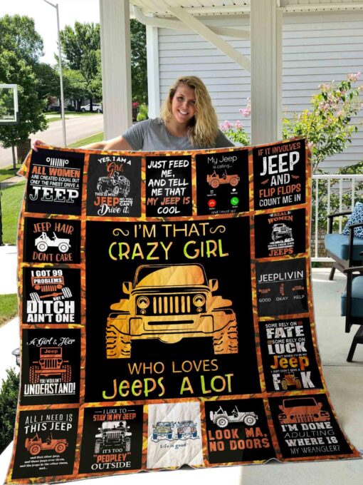 Buy I'M That Crazy Girl Who Loves Jeep A Lot Quilt Blanket & Quilt Bedding Set Great Customized Blanket Gifts For Birthday Christmas Thanksgiving