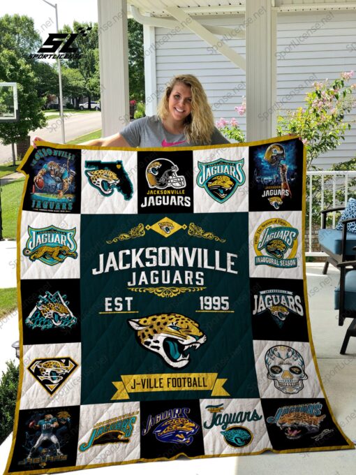 Buy Jacksonville Jaguars Quilt Blanket & Quilt Bedding Set 01