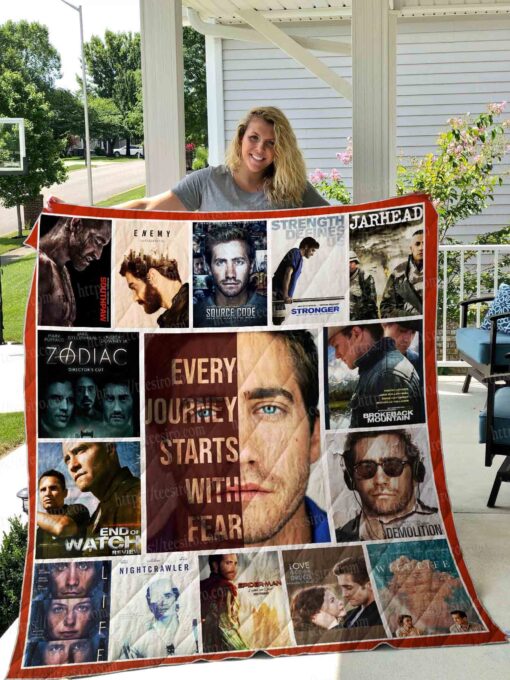 Buy Jake Gyllenhaal Every Journey Starts With Fear Quilt Blanket & Quilt Bedding Set Great Customized Blanket Gifts For Birthday Christmas Thanksgiving