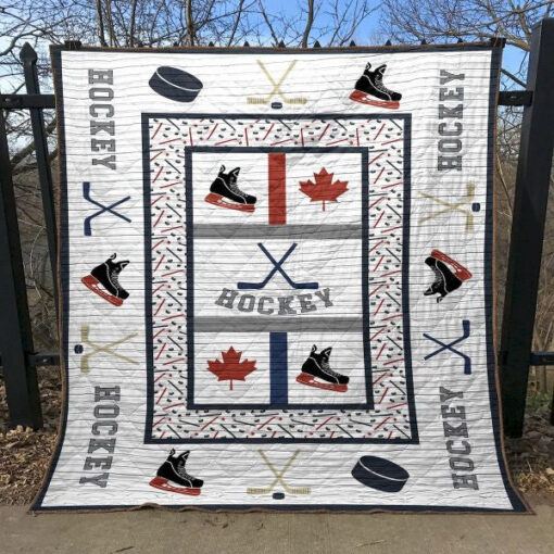 Buy Ice Hockey Maple Leaf Quilt Blanket & Quilt Bedding Set Great Customized Gifts For Birthday Christmas Thanksgiving Perfect Gifts For Ice Hockey Lover