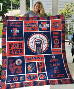 Buy Illinois Fighting Illini Quilt Blanket & Quilt Bedding Set