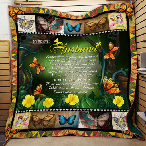 Buy In Memory Of Beloved Husband Quilt Blanket & Quilt Bedding Set