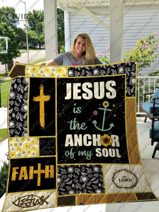 Buy Jesus Is The Anchor Sunflower Quilt Blanket & Quilt Bedding Set Great Customized Gifts For Birthday Christmas Thanksgiving Perfect Gifts For Jesus Lover