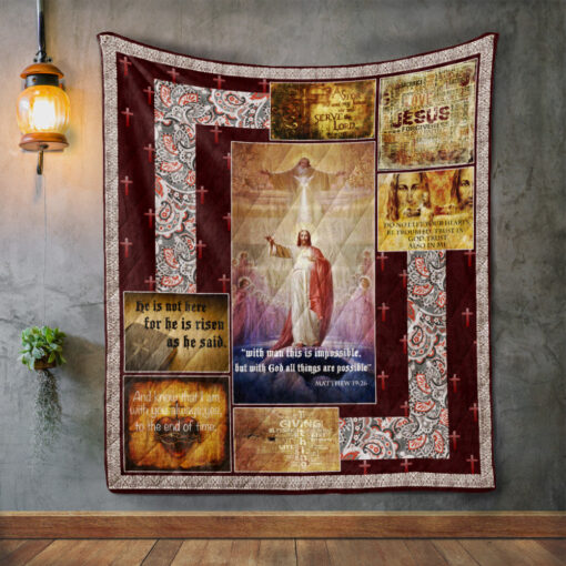 Buy Jesus He Is Not Here For He Is Risen Quilt Blanket & Quilt Bedding Set Great Customized Gifts For Birthday Christmas Thanksgiving Perfect Gifts For Jesus Lover