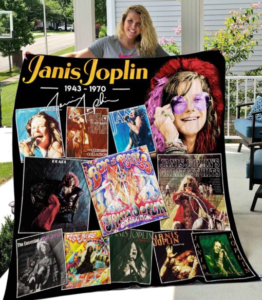 Buy Janis Joplin Vr1 New Quilt Blanket & Quilt Bedding Set