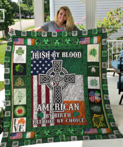 Buy Irish By Blood American By Birth Patriot By Choice Quilt Blanket & Quilt Bedding Set Great Customized Blanket Gifts For Birthday Christmas Thanksgiving